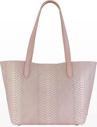 Gigi New York Teddy Snake-Print Tote Bag