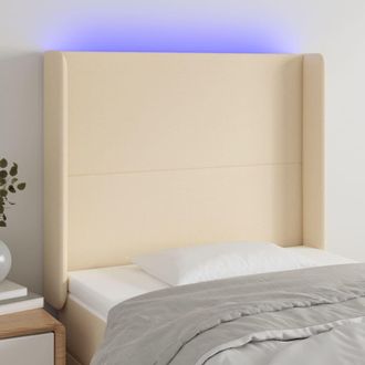 vidaXL Cabecero Con Led De Tela Color Crema 83x16x118/128 Cm Vidaxl
