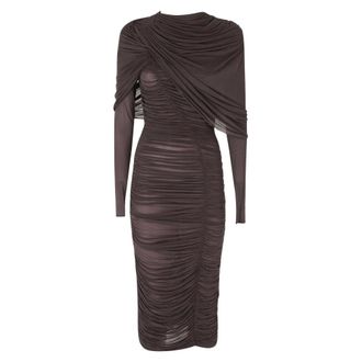Magda Butrym Midi Jurk - Dames - Jurken - Bruin - Maat: S