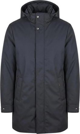 Moorer Gewatteerde jas met capuchon - Heren - Parka Jassen - Blauw - L - Leer - Jassen