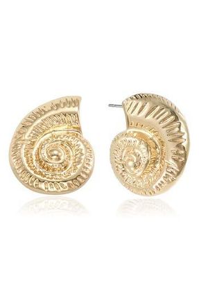 Ettika Conch Stud Earrings in Gold at Nordstrom Rack