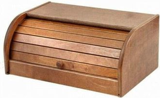 Trade Shop Trade Shop - Cestino Pane In Legno Con Serratura In Noce Scura Di Betulla Durevole 39x25xh17 Cm