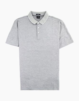 HUGO BOSS Mens Hugo Boss Pelham Short Sleeve Polo Shirt Grey - Size: 40