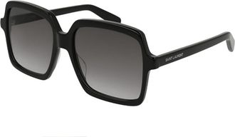 Saint Laurent SL 174 Zonnebrillen - Dames - Zonnebrillen - Zwart - 56 MM - Leer - Accessoires