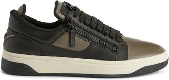 Giuseppe Zanotti Grijze Leren Casual Sneakers - Heren - Sneakers - Grijs - 44 EU - Schoenen
