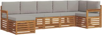 vidaXL Conjunto De Sof&aacute;s De Exterior 7 Uds. Gris Natural Y Claro Vidaxl