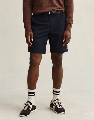 GANT Mens GANT Mens Regular Fit Classic Chino Shorts - 433 Evening Blue - Navy - Size: 32/36