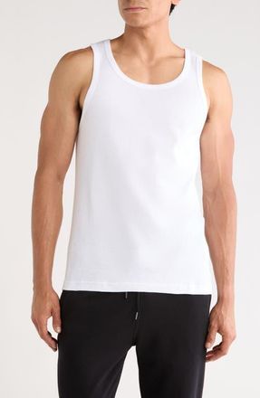 Ron Dorff Ribbed Cotton Tank in Optic White at Nordstrom, Size X-Large