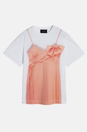 Simone Rocha T-shirt Con Stampa Bow Sash Slip Dress Trompe Loeil