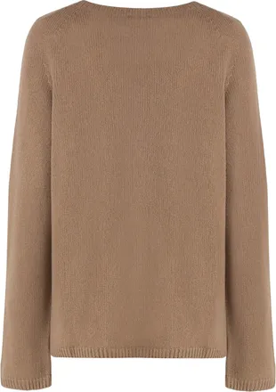 Max Mara Womens Crew Neck Sweater Wool And Cashmere Camel