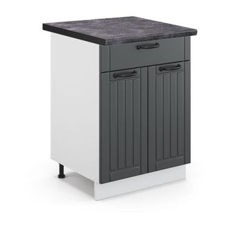 Vicco Mueble Bajo De Cocina Fame-line, Antracita Casa De Campo, 60 Cm Con Caj&oacute;n, Et Antracita Vicco