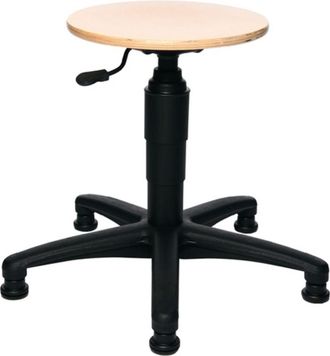 Topstar Taburete Giratorio Con Deslizadores Haya Asiento Natural Altura 390-520mm