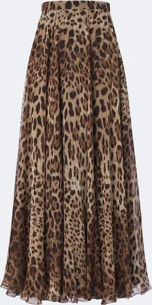 Dolce & Gabbana Leopard-print silk chiffon maxi skirt