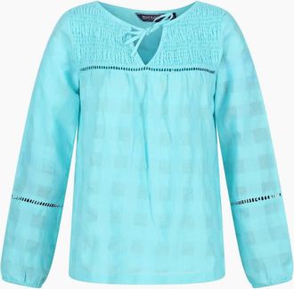 Regatta Womens Calluna V-Neck Long Sleeve Peasant Blouse - Blue - Size: 18