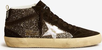 Golden Goose Hohe Glitter-Sneakers Mid Star