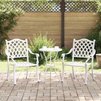 vidaXL Sedia da Giardino 2 pcs Bianco 55 x 56.5 x 91cm Alluminio Vidaxl