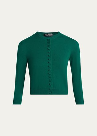 Tom Ford Cashmere Shrunken Crop Crewneck Cardigan