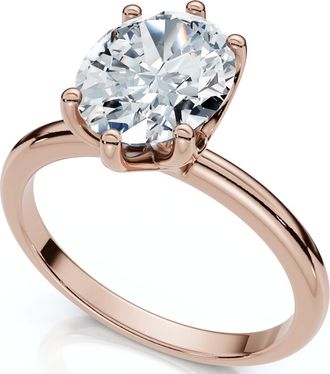 Pompeii3 Certified 1 1/2Ct Lotus Solitaire Diamond Engagement Ring 14k Gold Lab Grown