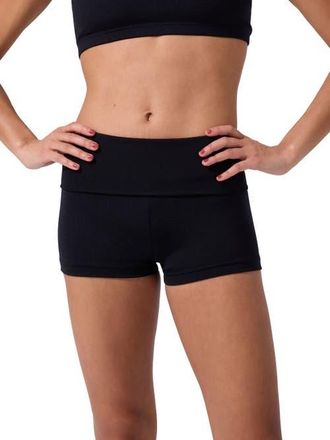 Capezio Team Basics Fold-Over Boyshort in Black at Nordstrom, Size Medium