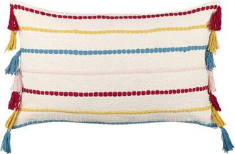 Beliani Coj&iacute;n De Algod&oacute;n Multicolor 40 X 60 Cm Patr&oacute;n A Rayas Retro Accesorio Agave