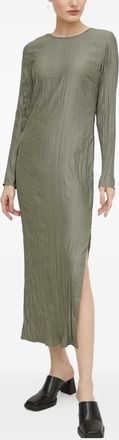 Sams&oslash;e & Sams&oslash;e textured long-sleeve midi dress - Green