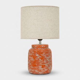 Mauro Ferretti L&aacute;mpara De Mesa Contempor&aacute;nea De Cer&aacute;mica Hut Glow - Naranja