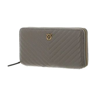 Pinko Wallets & Cardholders, female, Gray, Size: ONE SIZE Zip-around Nappa Wallet