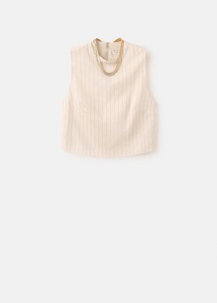 Mango Top dettaglio catena bianco sporco - Donna - XS - MANGO