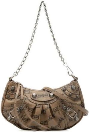 Balenciaga Pre-owned Vintage Mini Schoudertas - Dames - Vintage Mini Tas - Bruin - ONE Size - Leer - Vintage