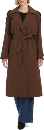 Kate Spade New York Water Resistant Double Breasted Trench Coat in Hot Chocolate at Nordstrom, Size X-Large