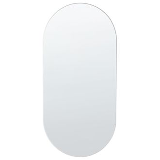 Beliani Beliani - Espejo De Pared De Vidrio Plateado 40 X 80 Cm Sin Marco Forma Ovalada Alfortville