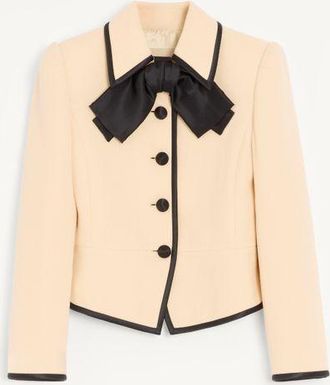 Valentino Giacca In Wool Crepe Donna BETULLA/NERO 36