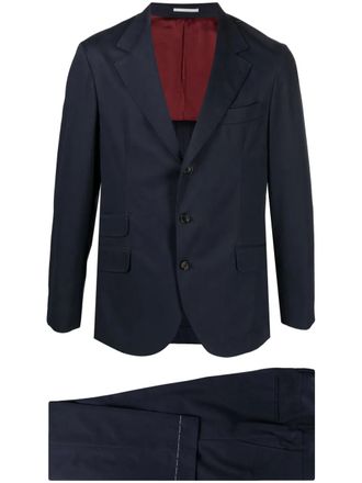 Brunello Cucinelli two-piece cotton-cashmere suit - men - Elastane/Cotton/Cupro/Cashmere - 48 - Blue