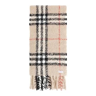 Burberry Accessoires, Dames, Beige, ONE Size, Wol, Check Boucl&eacute; Sjaal