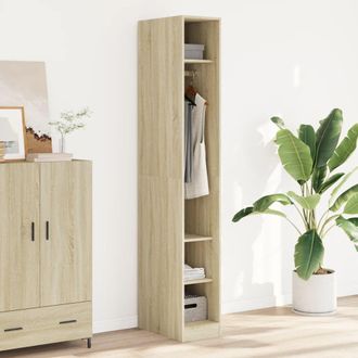 Berkfield Home Wardrobe Sonoma Oak 30x50x200 cm Engineered Wood in Brown | Size: 30 x 50 x 200 cm
