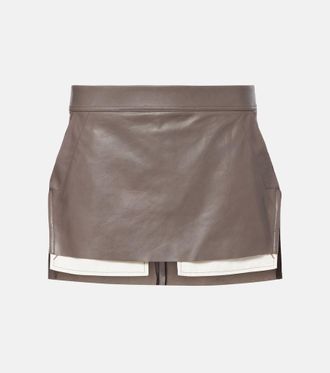 Rick Owens Fog leather miniskirt