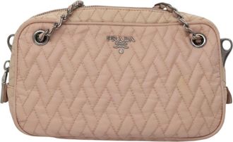 Prada Camera Bag Quilted Tessuto Pink Nylon Bag (Pre-Owned)