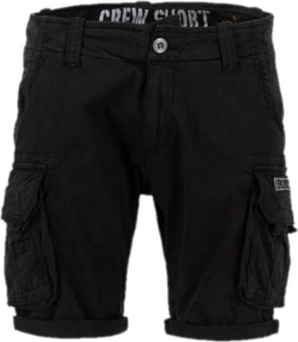 Alpha Industries Cargo Crew Shorts Zwart Lichtgewicht Katoen - Heren - Korte Broeken - Zwart - W30 - Katoen - Korte Broeken