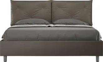 Itamoby Cama Doble Container 160x190 Cabecero Con Cojines Appia M Color: Marr&oacute;n - Versi&oacute;n: Con Caja De Almacenaje