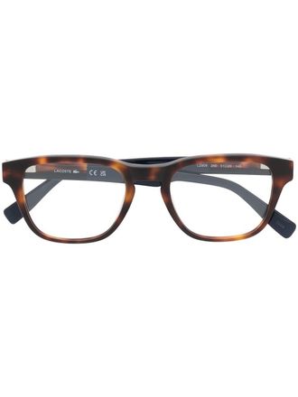 Lacoste rectangle-frame two-tone glasses - Brown