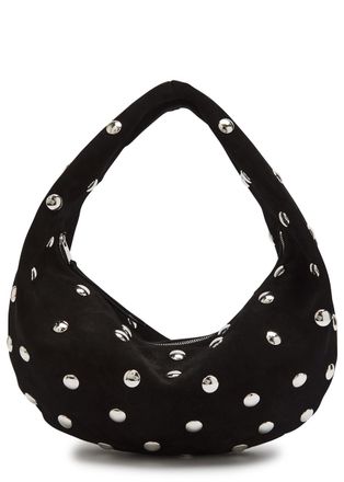 Khaite Olivia Medium Studded Suede top Handle bag - Black - One Size
