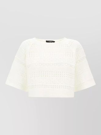 Max Mara crochet cotton cropped top round neck