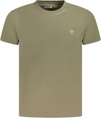 Timberland Groene Katoenen Crew Neck T-Shirt - Heren - T-shirts - Groen - M - Katoen - Tops