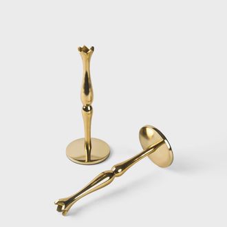 Mela Artisans Holiday Accents Brass Candlesticks Set in Gold - 9 at Nordstrom, Size Large