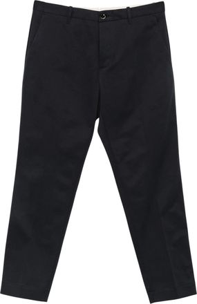 Nine In The Morning Tailored Fit Black Trousers With Button Closure And Flap Pockets