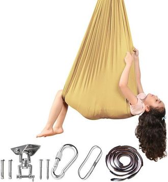 OEM Silla Columpio Sensorial Para Interior Y Exterior, Hamaca Dorada De 280150 Cm (plataforma De Columpio + Bloqueo)