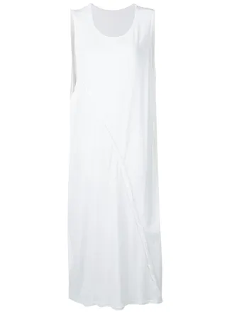 Yohji Yamamoto Chemisier midi con maniche arricciate - Bianco