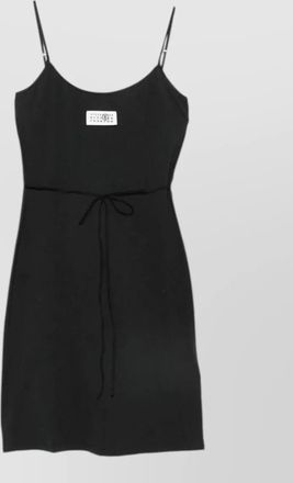 Maison Margiela knee length dress spaghetti straps waist tie