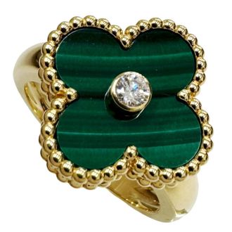 Van Cleef & Arpels Alhambra Green Yellow Gold Yellow Gold (18K) Band Ring (Pre-Owned)