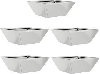 vidaXL Garden Bowl Planter 5 pcs Silver 40 x 40 x 15 cm Vidaxl